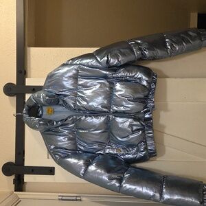 Daisy Metallic BLUE Shimmer Puffer Jacket